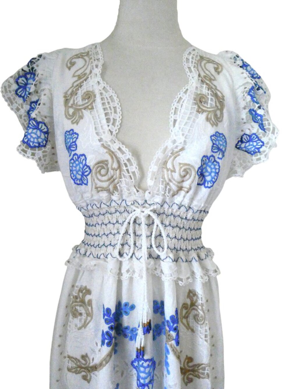 FARM RIO Romantic Richelieu maxi dress NWT sz S - Picture 3 of 9